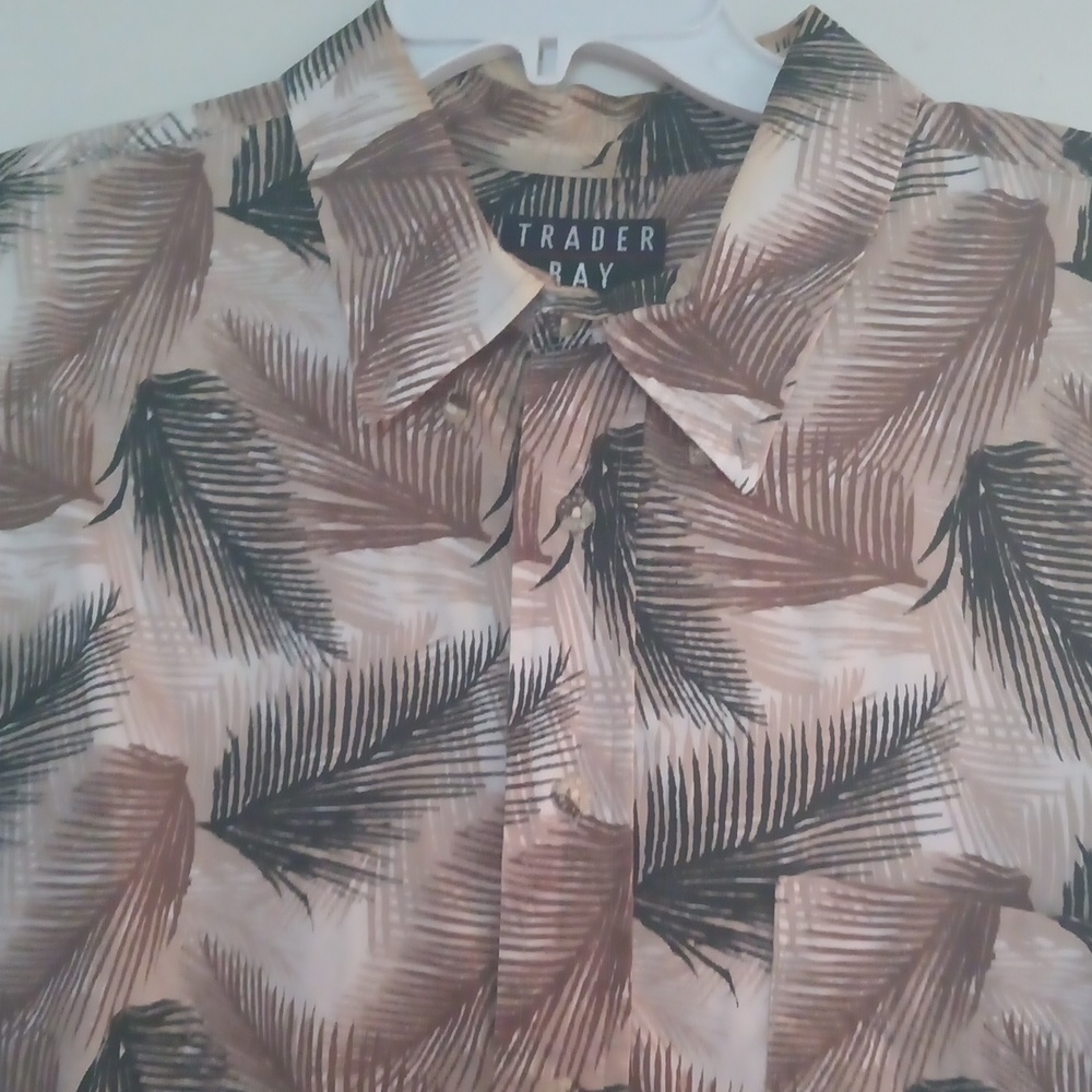 Trader Bay Palm Print Men's Casual Button Down Sh… - image 2